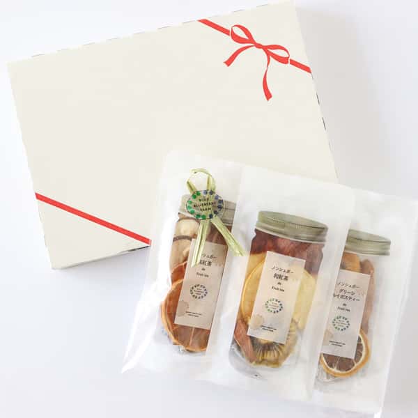 送料無料｜フルーツティーのプチギフトボックス3種セット｜砂糖不使用無添加ドライフルーツで作る｜ポスト投函