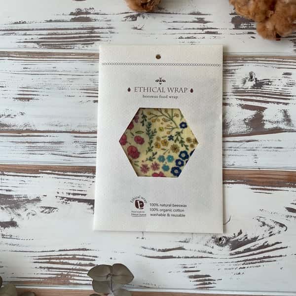 洗って繰り返し使える蜜蝋ラップ<エシカルラップ・プチフルー>オーガニックコットン使用