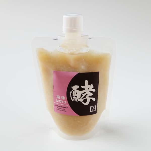 甘酒麹で作る＜塩麹 酵＞自然栽培米の甘酒麹を使用した甘じょっぱい味わい