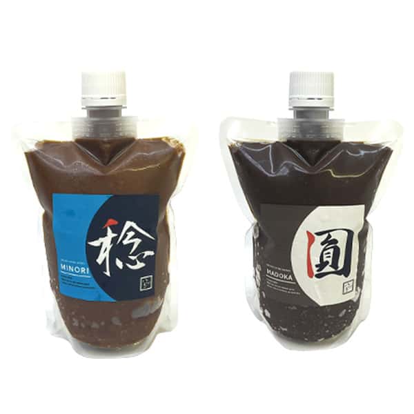 【お試し用】＜やさしいMISO 稔 ＆ 圓 各380gセット＞自然栽培の原材料のお味噌の食べ比べセット