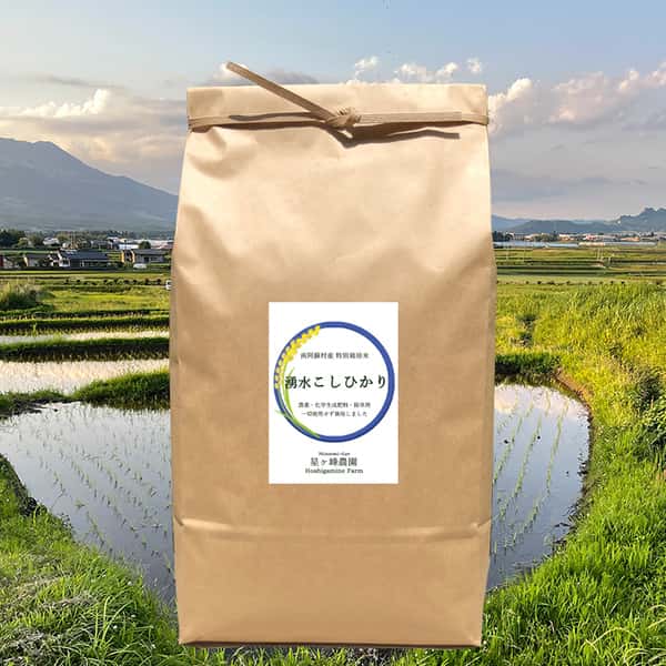 令和７年産  / 湧水こしひかり精米 ＜農薬・化成肥料・堆肥・除草剤不使用栽培＞