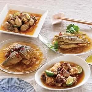 人気の冷凍そうざい〈能登　海の恵み南蛮漬け風マリネセット〉昔ながらの丸大豆醤油と特注純米醸造酢で仕上げました