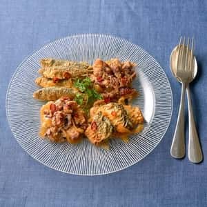 人気の冷凍そうざい〈能登　海の恵み南蛮漬け風マリネ〉小アジ・能登がき・ほたるいかを昔ながらの丸大豆醤油と特注純米醸造酢で仕上げました