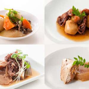 金沢おばんざいセット〈国産肉じゃが煮・いいだこと里芋の煮付・ぶり大根・小車麩のすきやき煮〉やさしい味に仕上げた安心惣菜詰め合わせ4種