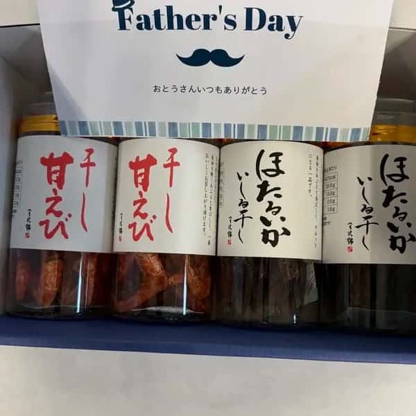 【父の日に】お父さんオツカレサマ　お酒の肴セセット常温品〈ほたるいかいしる干し・干し甘えび〉素材の味そのままの干し製品詰め合わせ２種
