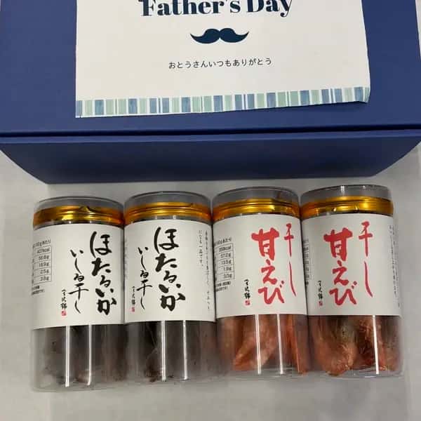 【父の日に】お父さんオツカレサマ　お酒の肴セセット常温品〈ほたるいかいしる干し・干し甘えび〉素材の味そのままの干し製品詰め合わせ２種