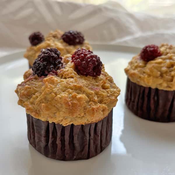 【販売期間外】ベイクドオーツマフィン＊バナナ＆フレッシュブラックベリー】