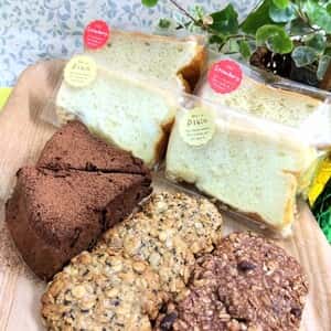  ＜農薬不使用米粉の低糖質焼き菓子詰め合わせ＞ノンオイルシフォンケーキ・オートミールクッキー・ガトーショコラ