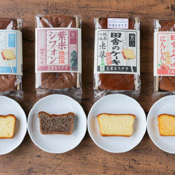 グルテンフリー無添加「田舎のケーキ」人気の４種セット（忠敬・紫米シフォン・にんじん・塩麹）