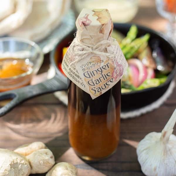 これ1本で味が決まる！【ジンジャーガーリックソース】砂糖不使用で国産生ニンニク&木桶仕込み天然醸造醤油&国産純米酒ブレンドの時短・万能調味料