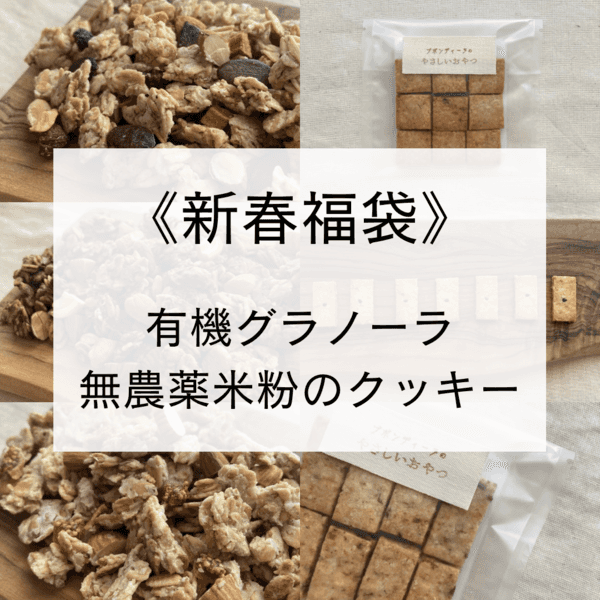 【新春福袋】有機グラノーラ・無農薬米粉のクッキー　100%無農薬・有機食材《甘味料不使用で甘くない》砂糖・小麦・卵・乳製品・大豆・食品添加物不使用