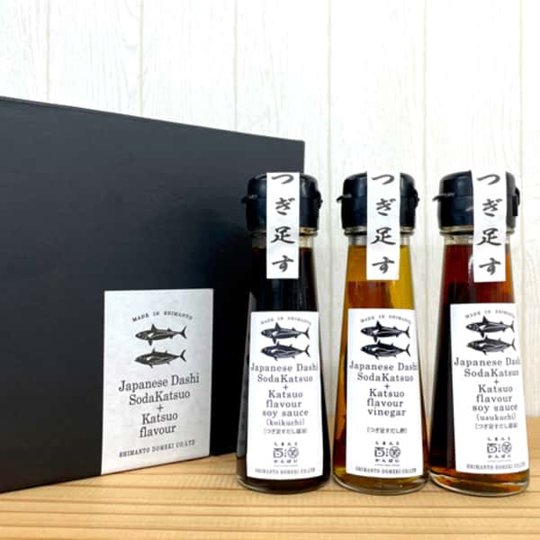 ［だし醤油/濃口×2・　だし酢］MINI! Japanese Dashi Katsuoflavor soysauce ＆Vinegar 3本セット