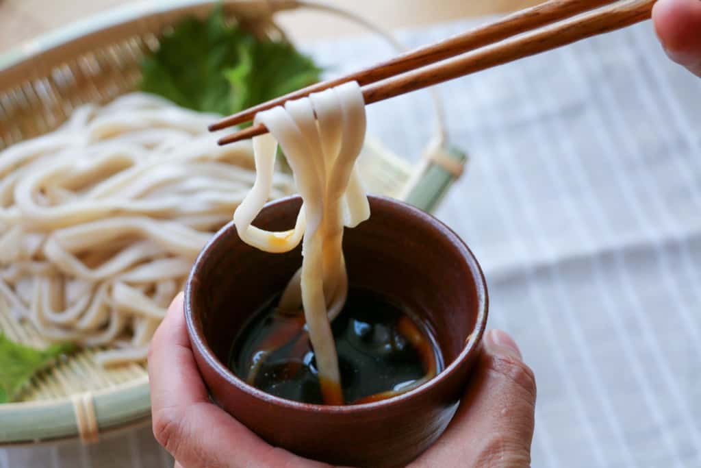 夏の麺と相棒たち 背景