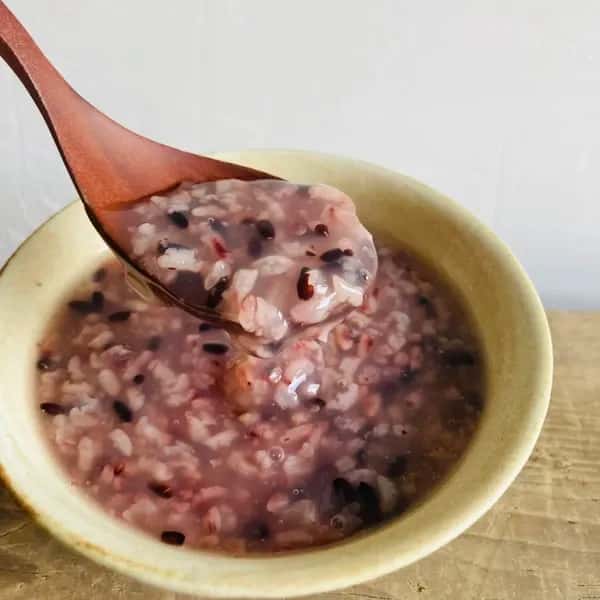 天日干し自然農法黒米100％＜黒米粥＞なずなの塩あらしおの豊かな塩味