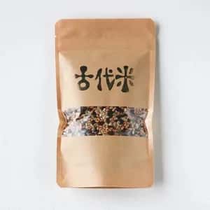 無肥料・農薬不使用の天日干し＜古代米3種ミックス 黒米/赤米/緑米＞鳥取・大山の冬期湛水不耕起で手植え手刈りのお米