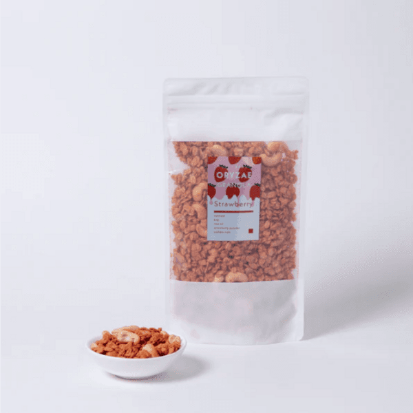 農薬・化学肥料不使用のお米から作る＜糀グラノーラ・いちご＞砂糖不使用