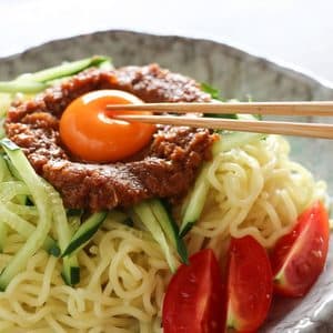 さばみそのジャージャー麺風