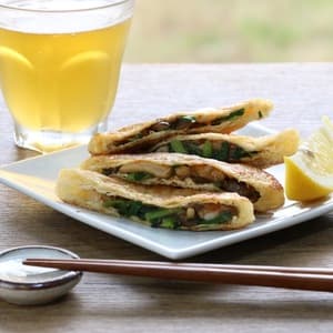 ニラとキノコの焼きいなり