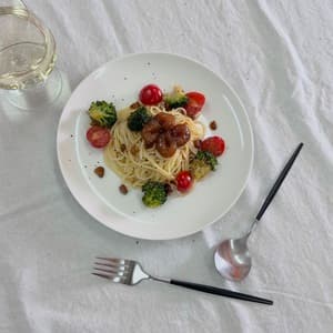 甘エビ漬けの冷製パスタ