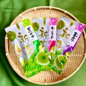 新茶三点飲み比べセット　農薬不使用栽培茶　京都　荒茶