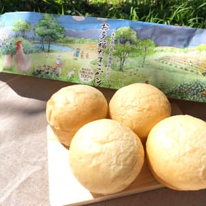 【国産オーガニック小麦粉100％使用】お多福たまごパン（１袋/４個入り）