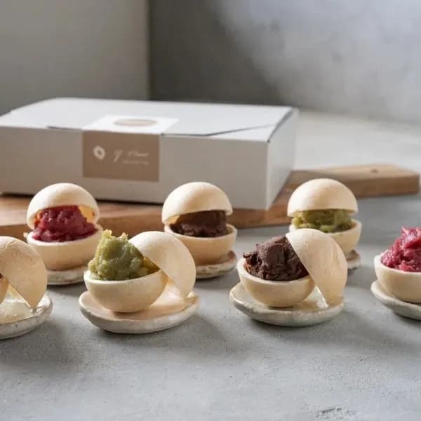 ＜無添加・糸モナカ＞有機農家の厳選素材で手詰めを楽しむ手作り最中（4種の手作り餡・半月モナカの皮16枚）