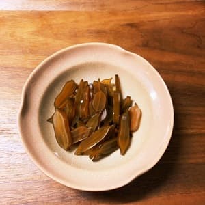 柿酢で作る茎わかめの酢醤油漬け