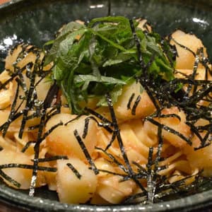 じゃがいもと山椒昆布の明太子パスタ