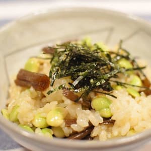 山蕗山椒とえだ豆の混ぜご飯