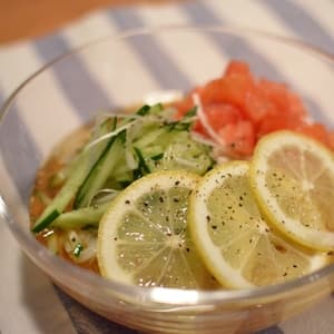 トマトとレモンのさっぱりそうめん
