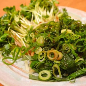 薬味たっぷりで食べる和風ハンバーグwithわさびぽん酢