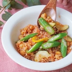 有機ひよこ豆と季節野菜のトマトリゾット【栽培期間中農薬・化学肥料不使用の玄米と野菜】の口コミ・レビュー(ぼぼさん)